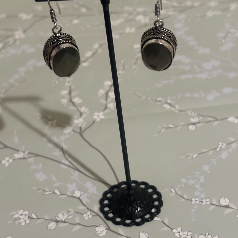 Cat Eyes sterling silver earrings